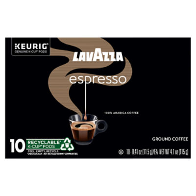 Lavazza Espresso Ground Coffee K-Cup Pods, 0.41 oz, 10 count - Fairway