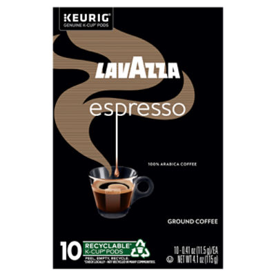 Lavazza Espresso 100% Arabica Ground Coffee K-Cup Pods, 0.41 oz