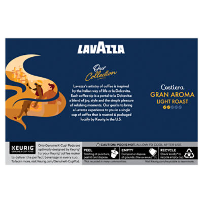 Lavazza Costiera Gran Aroma Light Roast Ground Coffee K-Cup Pods