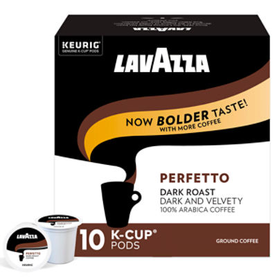 Lavazza Perfetto Dark Roast 100% Arabica Ground Coffee K-Cup Pods, 0.41 oz, 10 count