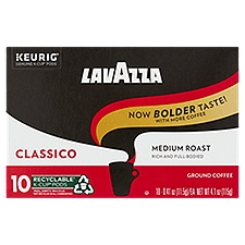 Lavazza Classico Medium Roast Ground Coffee K-Cup Pods, 0.41 oz, 10 count