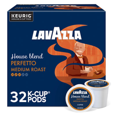 Lavazza House Blend Perfetto Medium Roast Ground Coffee K-Cup Pods, 0.41 oz, 32 count