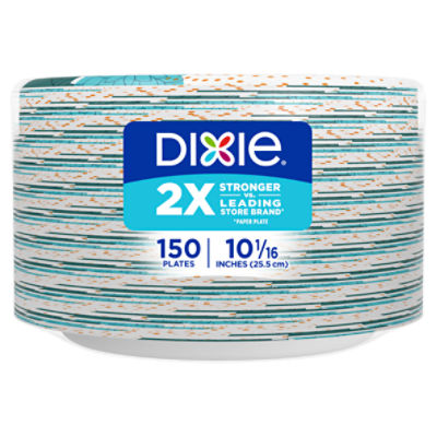 Dixie Paper Plates, 10 1/16 inch, Dinner Size Printed
