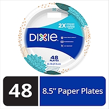 Dixie Everyday Lunch Paper Plates, 8.5", 48 Count, 48 Each