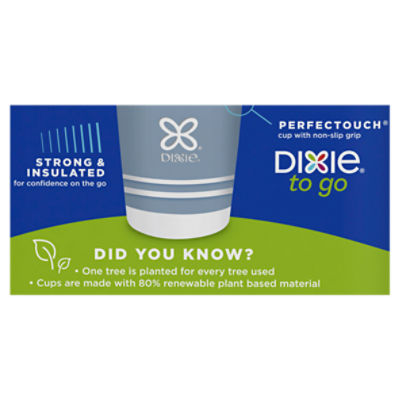 DIXIE TO GO® PRINTED PAPER CUPS, 12OZ HOT CUPS, 22CT