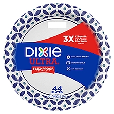 Dixie Ultra Dinner Paper Plates, 10 1/16", 44 Count, 44 Each