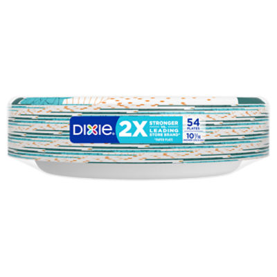 Dixie Paper Plates, 10 1/16 inch, Dinner Size Printed Disposable