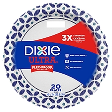 Dixie Ultra Printed 10 1/16 In Plates, Paper Plates, 20 Each