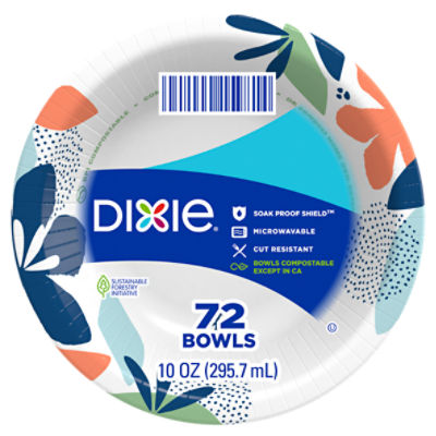 DIXIE® EVERYDAY PRINTED PAPER BOWLS, 10 OZ BOWLS, 72CT