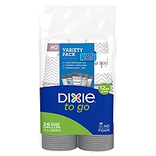 DIXIE TO GO® PRINTED PAPER CUPS WITH LIDS, 12OZ HOT CUPS, 312 COUNT