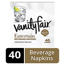 VANITY FAIR® ENTERTAIN BEVERAGE NAPKINS - WHITE NAPKINS - 40 COUNT