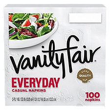 Vanity Fair Everyday Casual Napkins Disposable White Paper, Napkins, 100 Each
