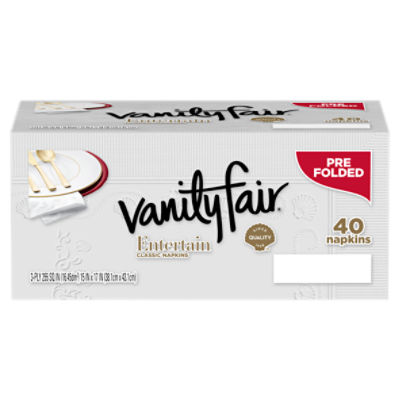 Vanity Fair Pre Folded Entertain Classic Napkins, 40 count