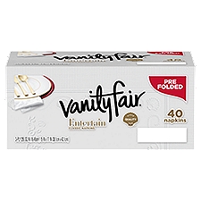 Vanity Fair Entertain Classic White, Napkins, 40 Each