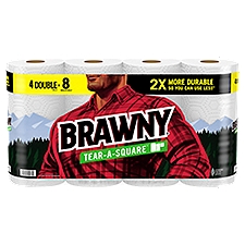 Brawny Tear-A-Square Paper Towels, 4 count, 400 Each