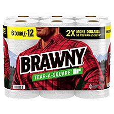 Brawny Tear-A-Square Paper Towels, 6 count