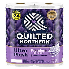 QUILTED NORTHERN ULTRA PLUSH® TOILET PAPER, 6 MEGA ROLLS