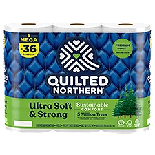 QUILTED NORTHERN ULTRA SOFT & STRONG® TOILET PAPER, 9 MEGA ROLLS
