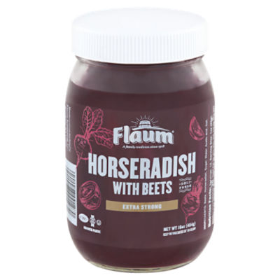 Flaum Extra Strong Horseradish with Beets, 16 oz