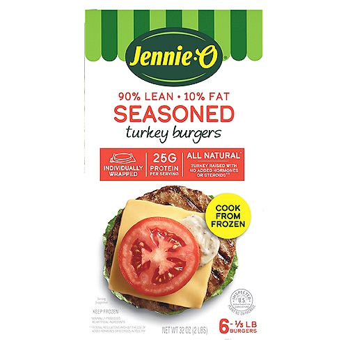 Jennie-O Seasoned Turkey Burgers, 1/3 lb, 6 count