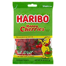 Haribo Happy Cherries, Gummi Candy, 8 Ounce