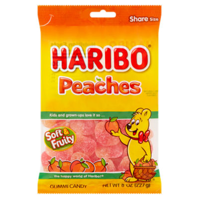 Haribo Peaches Gummi Candy Share Size, 8 oz