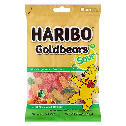 Haribo Goldbears Sour Gummi Candy Share Size, 7 oz