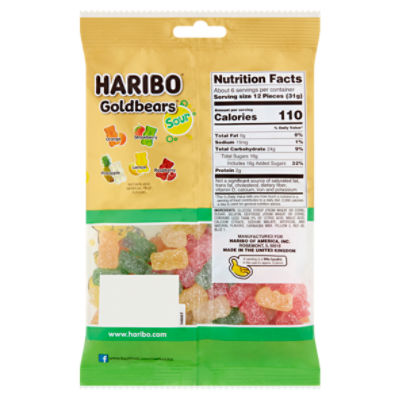 Haribo Goldbears Sour Gummi Candy Share Size, 7 oz