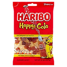 Haribo Gummi Candy, Happy-Cola, 8 Ounce