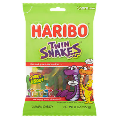 Haribo Twin Snakes Sweet & Sour Gummi Candy Share Size, 8 oz Fairway