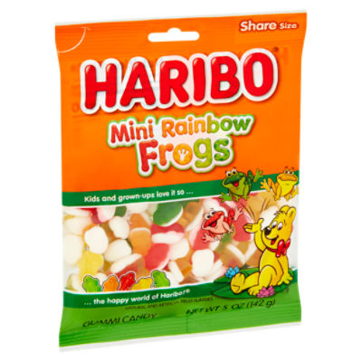 Haribo Mini Rainbow Frogs Gummi Candy Share Size, 5 oz