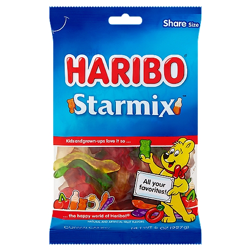 Haribo Starmix Gummi Candy Share Size, 8 oz
Kids and grown-ups love it so ...
... the happy world of Haribo!®