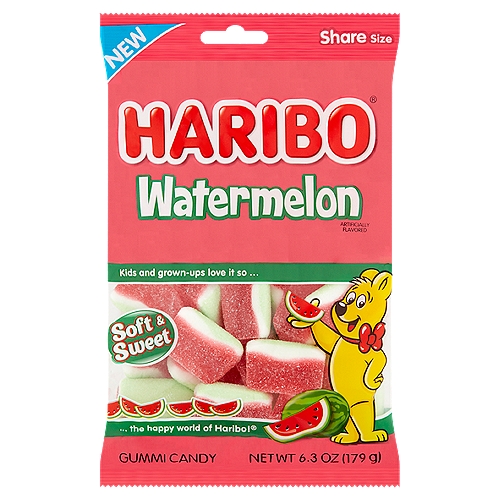 Haribo Watermelon Gummi Candy Share Size, 6.3 oz