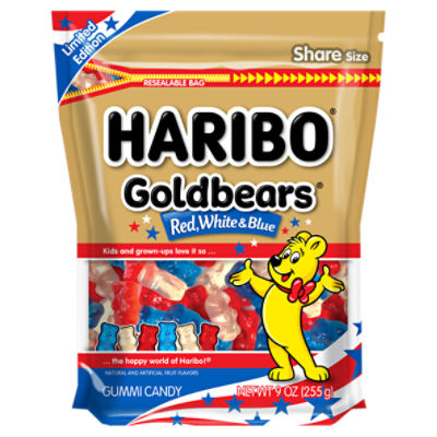Haribo Goldbears Red, White & Blue Gummi Candy Share Size Limited Edition, 9 oz