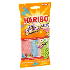 Haribo Z!ng Sour Streamers, Gummi Candy, 7.2 Ounce