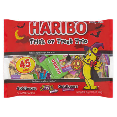 Haribo Trick or Treat Trio Gummi Candy Multipack Size, 45 count, 19.2 oz