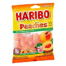 Haribo Peaches Gummy Candy Share Size, 5.29 oz