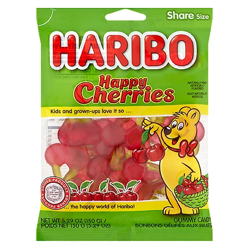 Haribo Happy Cherries Gummy Candy Share Size, 5.29 oz