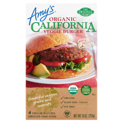Amy's Organic California Veggie Burger, 4 count, 10 oz