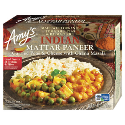 Amy's Indian Mattar Paneer, Non-GMO, Gluten Free, 10 oz., 10 Ounce