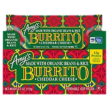 Amy's Cheddar Cheese, Burrito, 6 Ounce