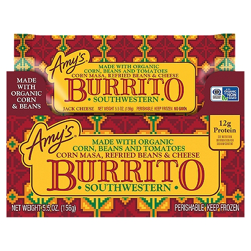 Amy's Southwestern Burrito, Non-GMO, 5.5 oz.