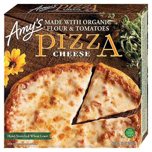 All-natural frozen pizza with part-skim Mozzarella cheese. Made with organic flour and tomatoes. Soy free. Tree nut free. Kosher certified. 0 g Trans fat. No added MSG. No preservatives. Non-GMO.