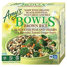 Amy's Brown Rice Black-Eyed Peas and Veggies in a Flavorful Tamari Ginger Sauce, Bowls, 9 Ounce