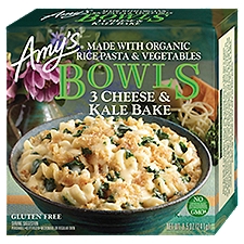 Amy's Amyâ€s Frozen Bowls, 3 Cheese & Kale Bake Bowl, 8.5 Ounce