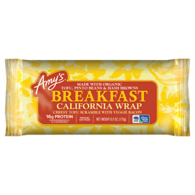 Amy's Cheesy Tofu Scramble with Veggie Bacon Breakfast California Wrap, 6.0 oz