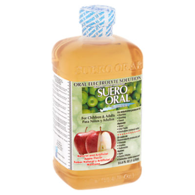 Suero Oral Apple Flavor Oral Electrolyte Solution, 33.8 fl oz