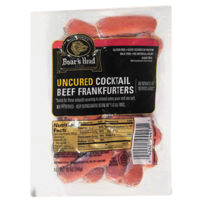 Brunckhorst's Boar's Head Uncured Cocktail Beef Frankfurters, 12 oz