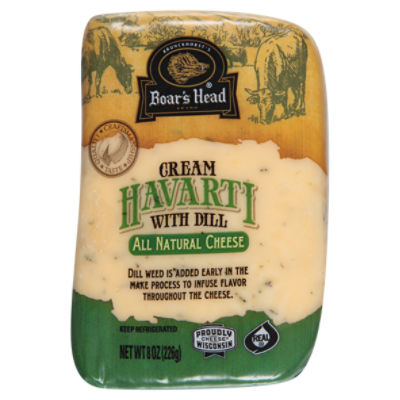 Boar's Head All Natural Cream Havarti Cheese with Dill 8 oz