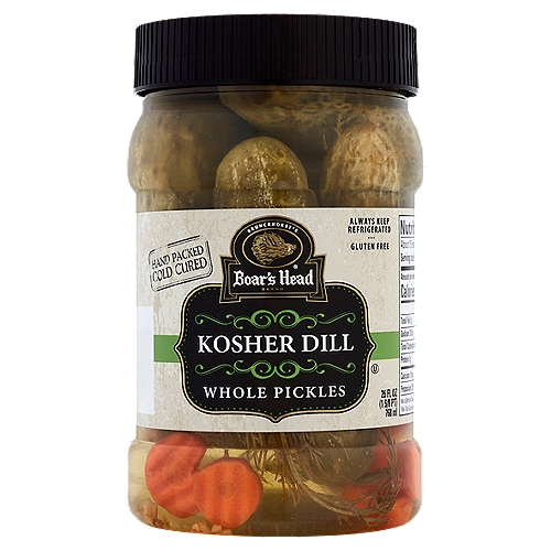 Brunckhorst's Boar's Head Kosher Dill Whole Pickles, 26 fl oz